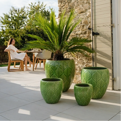 Keramický kvetináč Artemis Jablčne zelený – ručne vyrábaný glazovaný kvetináč z terakoty