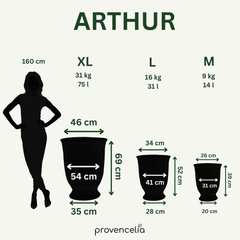 Keramický kvetináč Arthur - Azúrovo modrá - XL (42 cm x 52 cm)