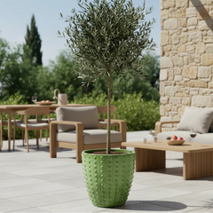 Keramický kvetináč Attila Jablčne zelená – ručne vyrábaný glazúrovaný kvetináč z terakoty