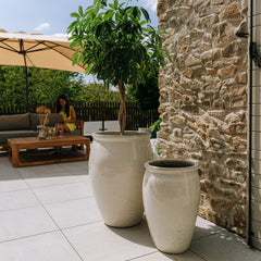 Keramický kvetináč BACCHUS – krémová