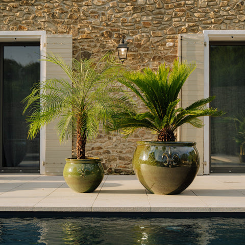 Keramický kvetináč Clovis - Tropická zelená