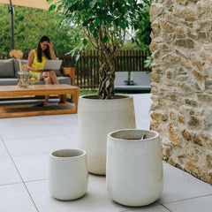 Keramický kvetináč Diane - Krémová