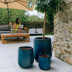 Keramický kvetináč Diane - Azúrovo modrá