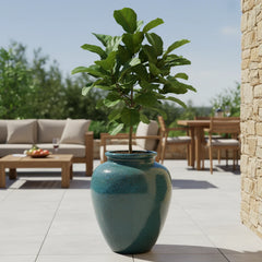 Keramicky kvetináč Dionysos - Oceľovo modrá