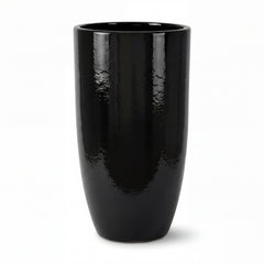 Vysoký keramický květináč Eiffel2 - Černá – ručně vyráběný květináč