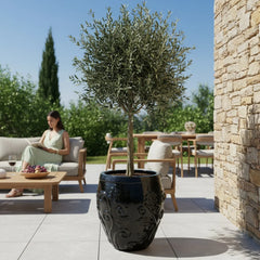 Keramický kvetináč Gaia - Čierna 