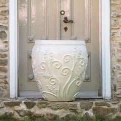 Keramický kvetináč Gaia - Krémová 