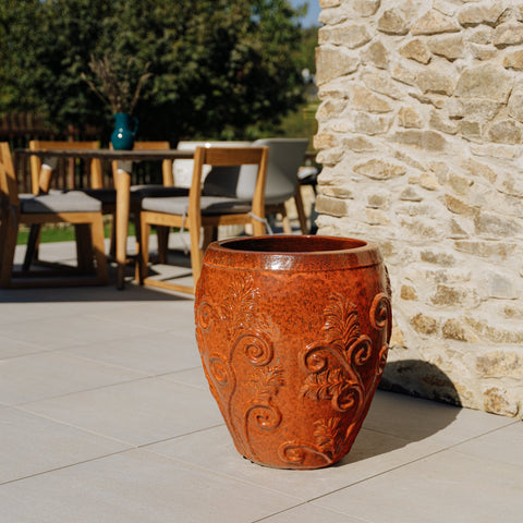 Keramický kvetináč Gaia - Jesenná Oranžová