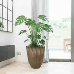 Keramický kvetináč Hugo Brúsený bronz - ručne vyrábaný glazovaný kvetináč z terakoty