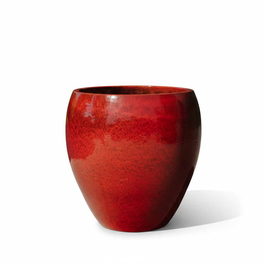 Keramický kvetináč LAFONTAINE - Topická červená.
