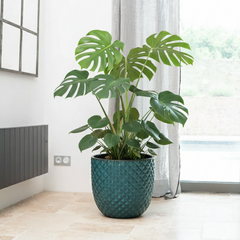 Keramický kvetináč Mars Petrolejovo modrý – ručne vyrábaný glazovaný kvetináč z terakoty