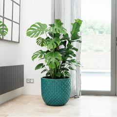 Keramický kvetináč Mars Tyrkysový - ručne vyrábaný glazovaný kvetináč z terakoty