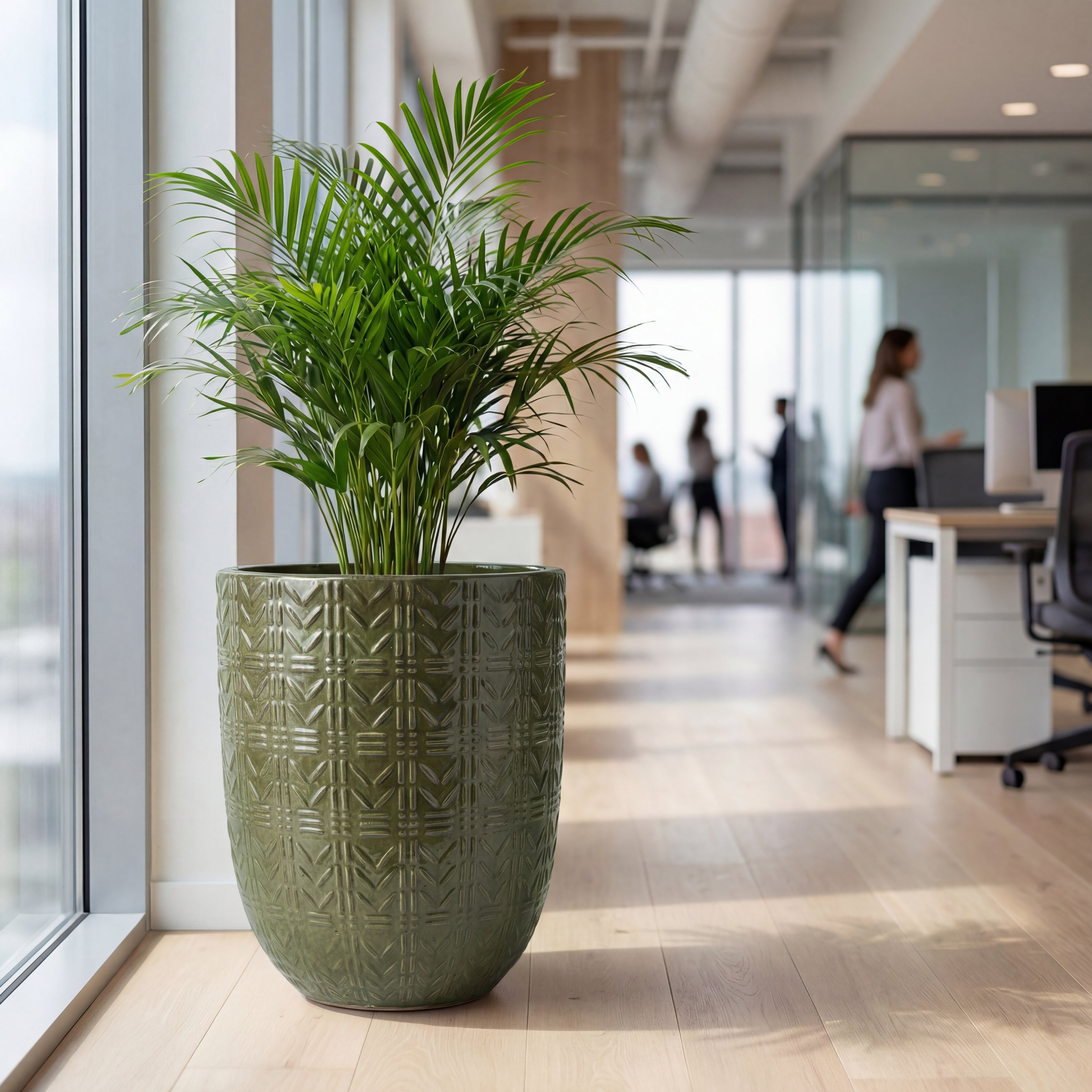 Keramicky květináč Mercure - Jemná zelená