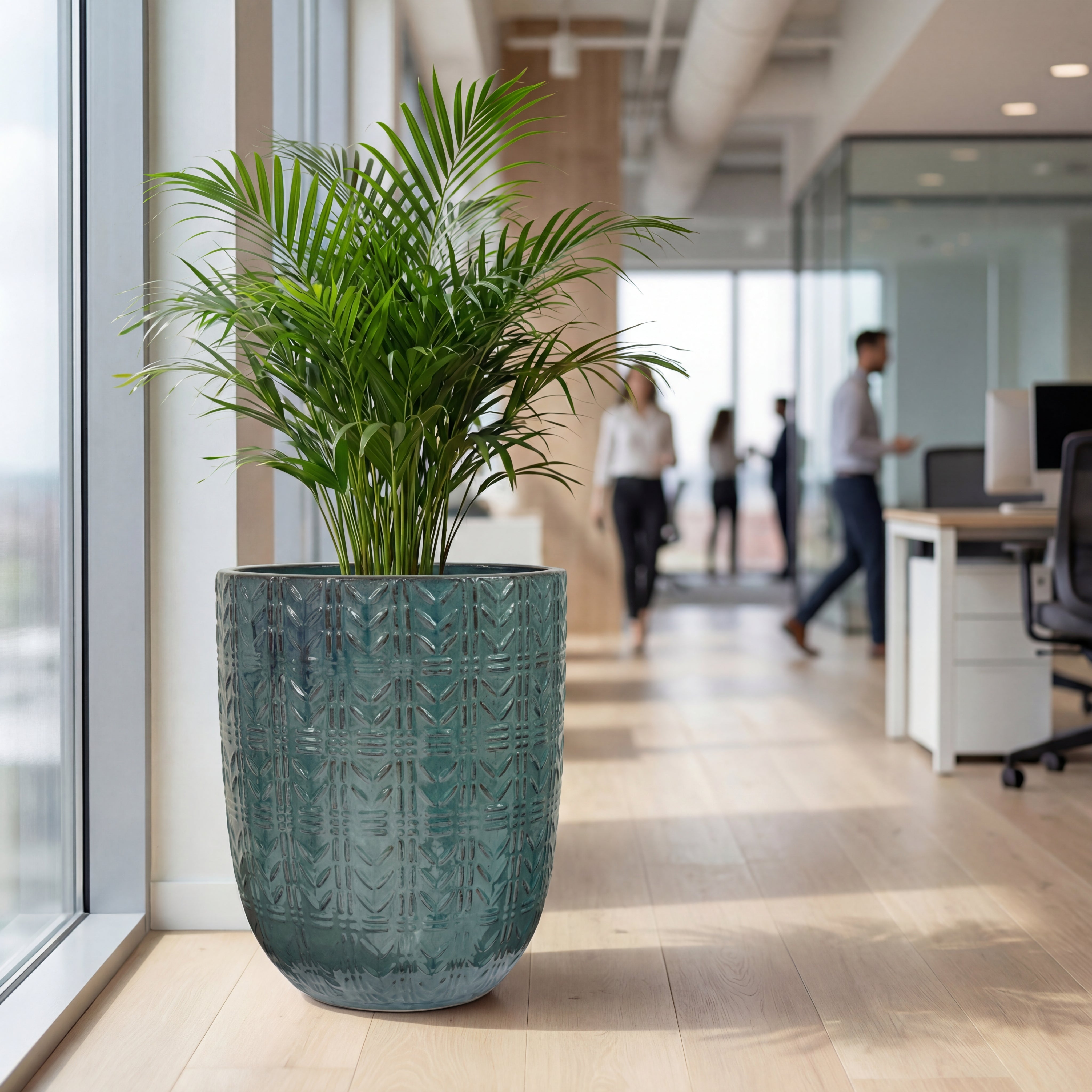 Keramicky květináč Mercure - Nefritově zelená