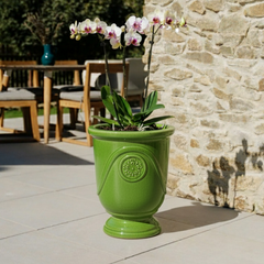 Keramický kvetináč Moliere Jablčne zelený – ručne vyrábaný glazovaný kvetináč z terakoty