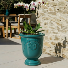 Keramický kvetináč Moliere Tyrkysový - ručne vyrábaný glazovaný kvetináč z terakoty