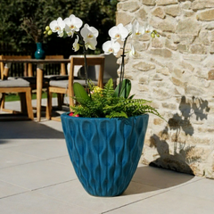 Keramický kvetináč Monet Anticky modrý – ručne vyrábaný glazovaný kvetináč z terakoty