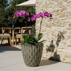 Keramický kvetináč Monet Brúsený bronz – ručne vyrábaný glazovaný kvetináč z terakoty