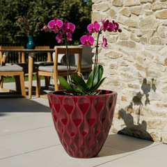 Keramický kvetináč Monet Cisársky červený – ručne vyrábaný glazovaný kvetináč z terakoty