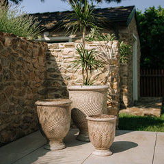 Keramický kvetináč Morgane - Tygrovane biely