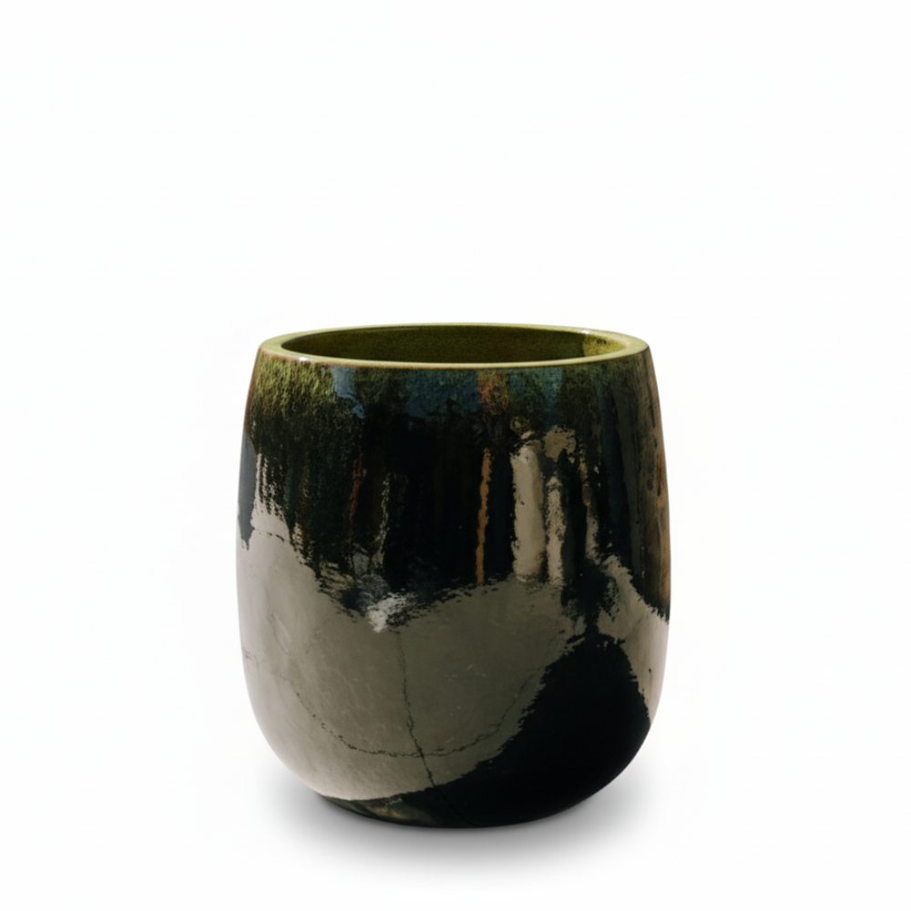 Keramický kvetináč Socrate – Zeleno-čierna