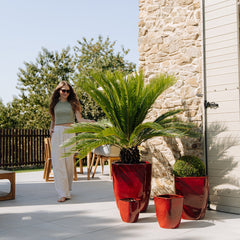 Keramický kvetináč VAUBAN - Tropická červená.