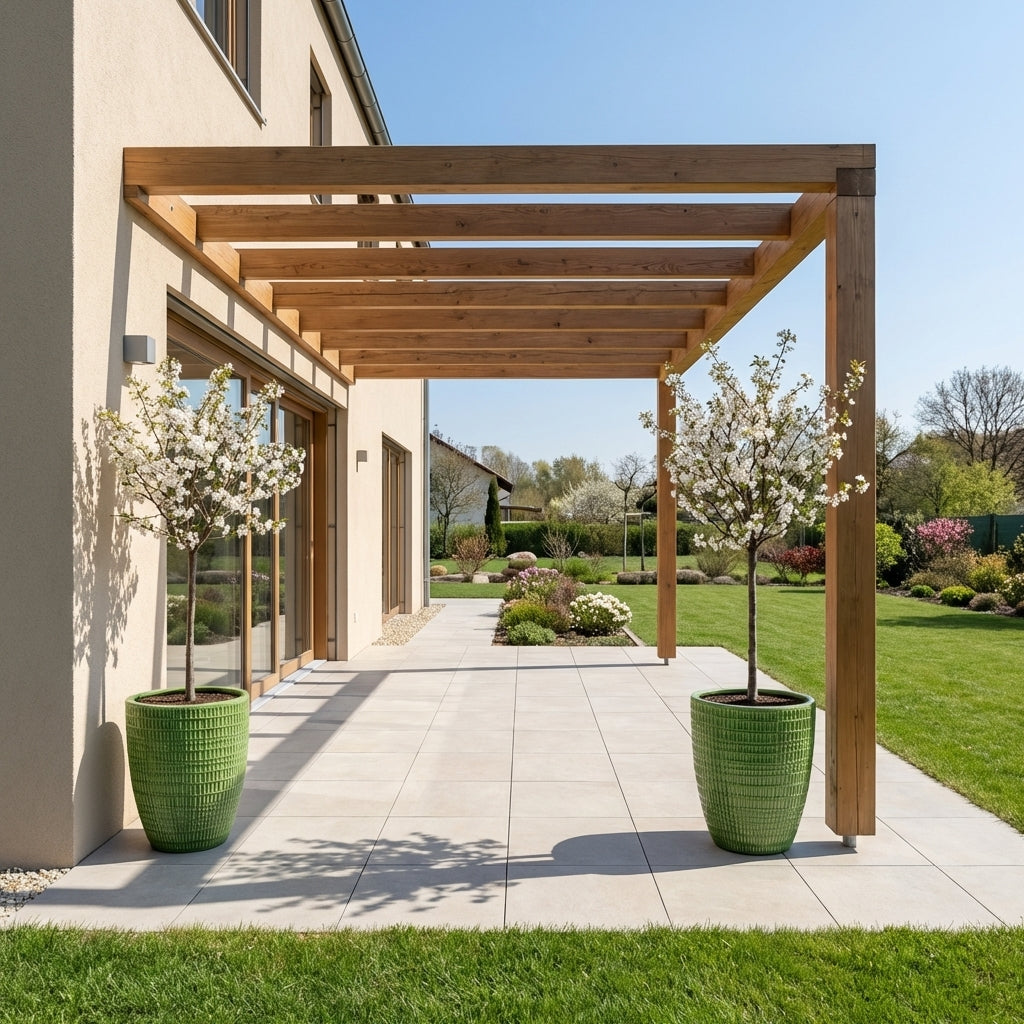 Keramický kvetináč VERNE Zelený – štýl Provence, robustný a elegantný