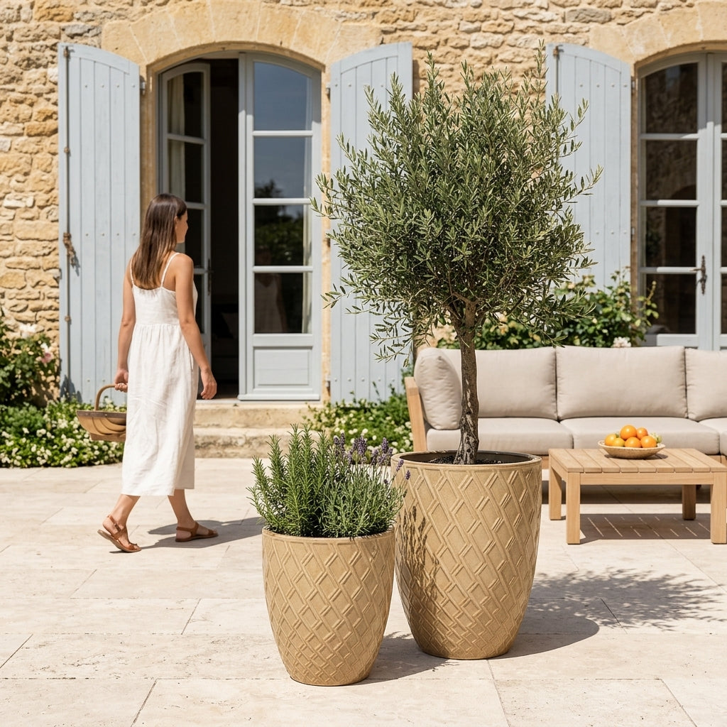 Provencelia kvetináč ZEUS Pískovaný bronz – glazovaná terakota, štýl Anduze