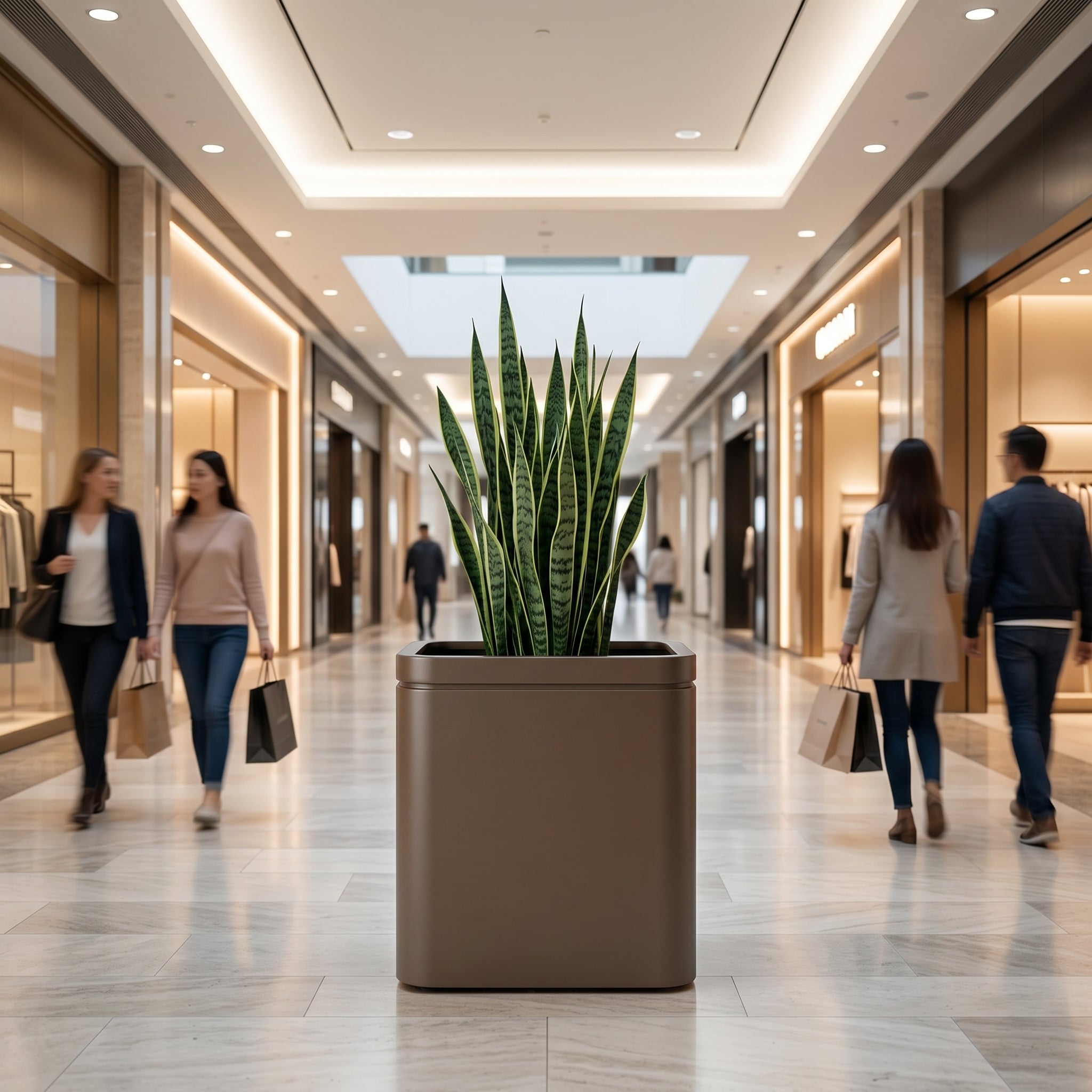 Pozinkovaný kvetináč Sivohnedá v exteriéri – INFINITY SQUARE, odolný v exteriéri