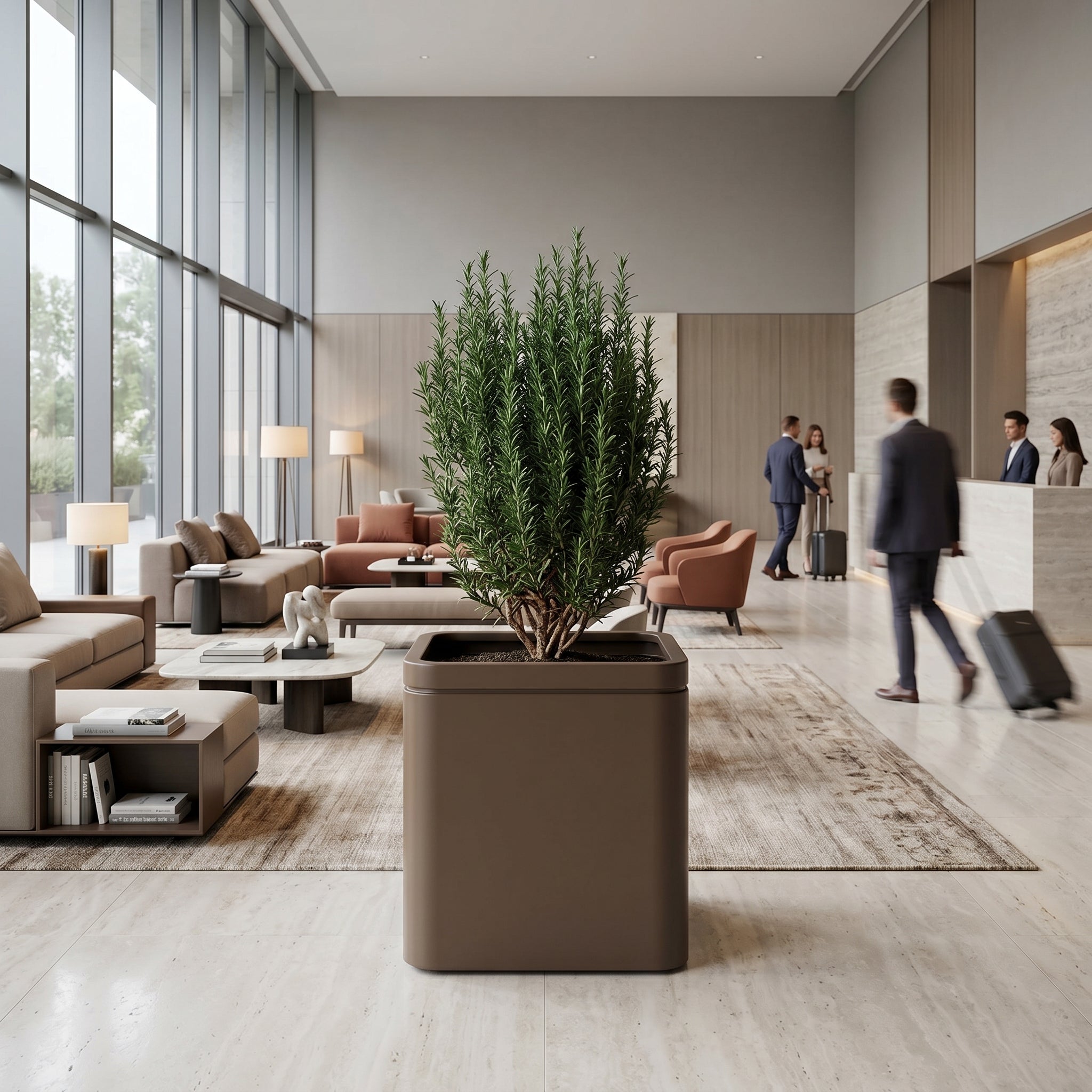 Pozinkovaný kvetináč Sivohnedá v exteriéri – INFINITY SQUARE, odolný v exteriéri