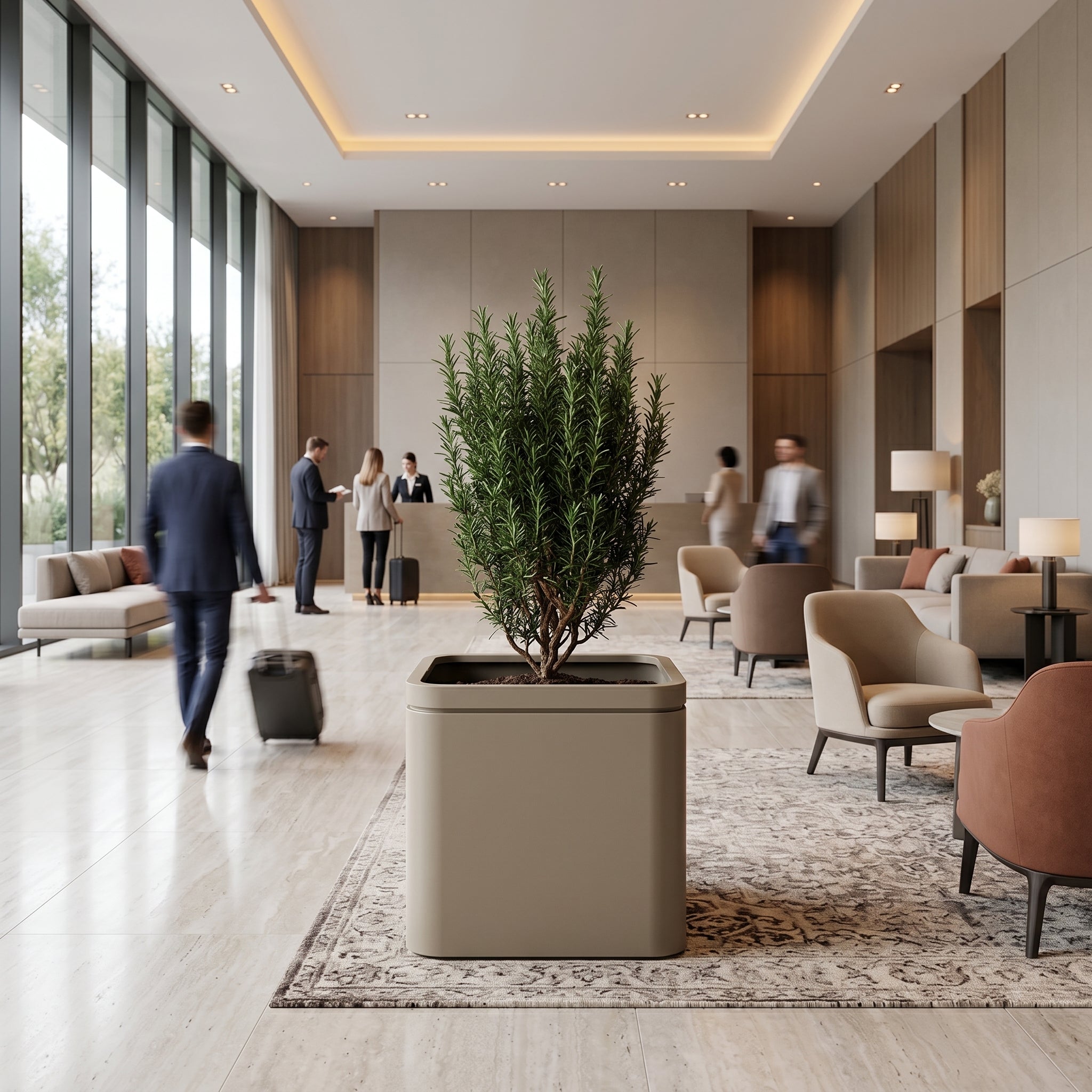 Pozinkovaný kvetináč Šampanská v exteriéri – INFINITY SQUARE, odolný v exteriéri