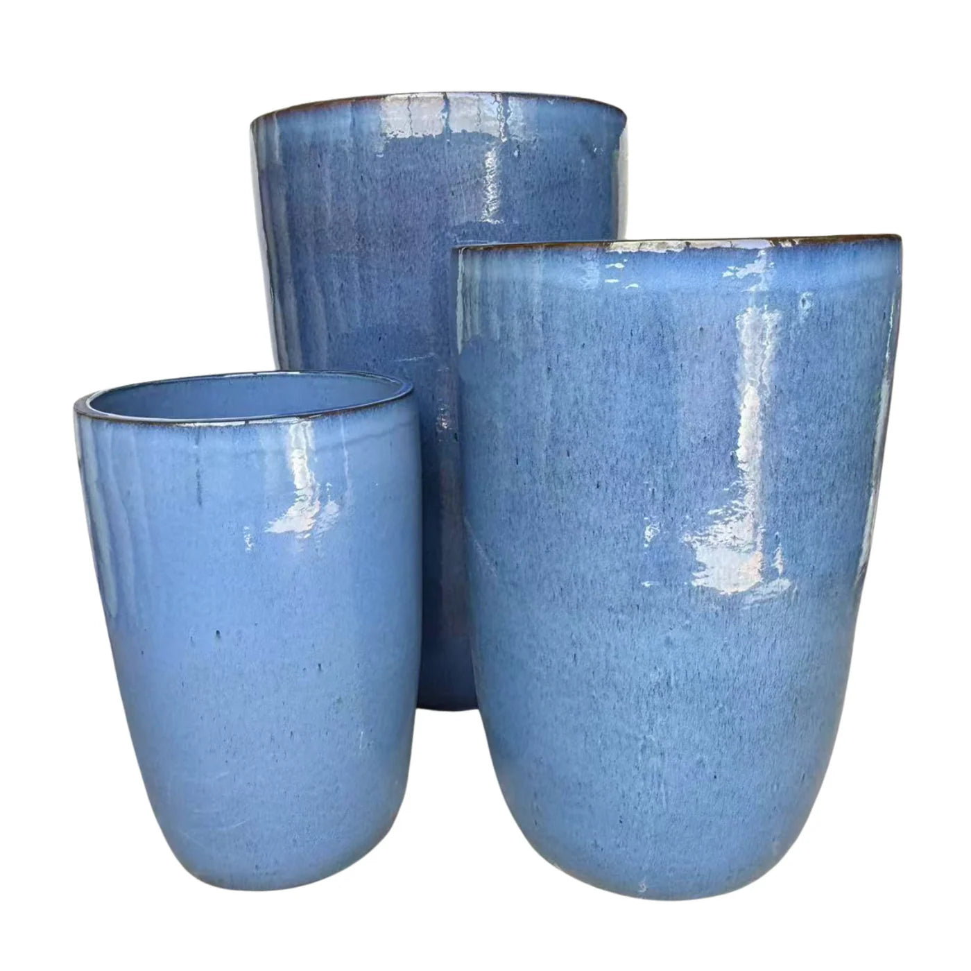 Keramický květináč Eiffel Anticky modrá – ručně vyráběný glazovaný květináč z terakoty