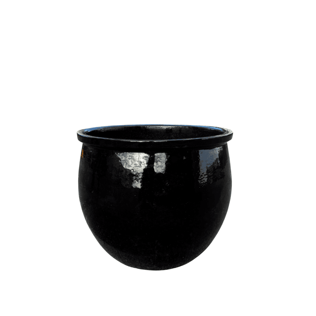 Keramický kvetináč Newton – Čierna, S (21 cm x 23 cm)