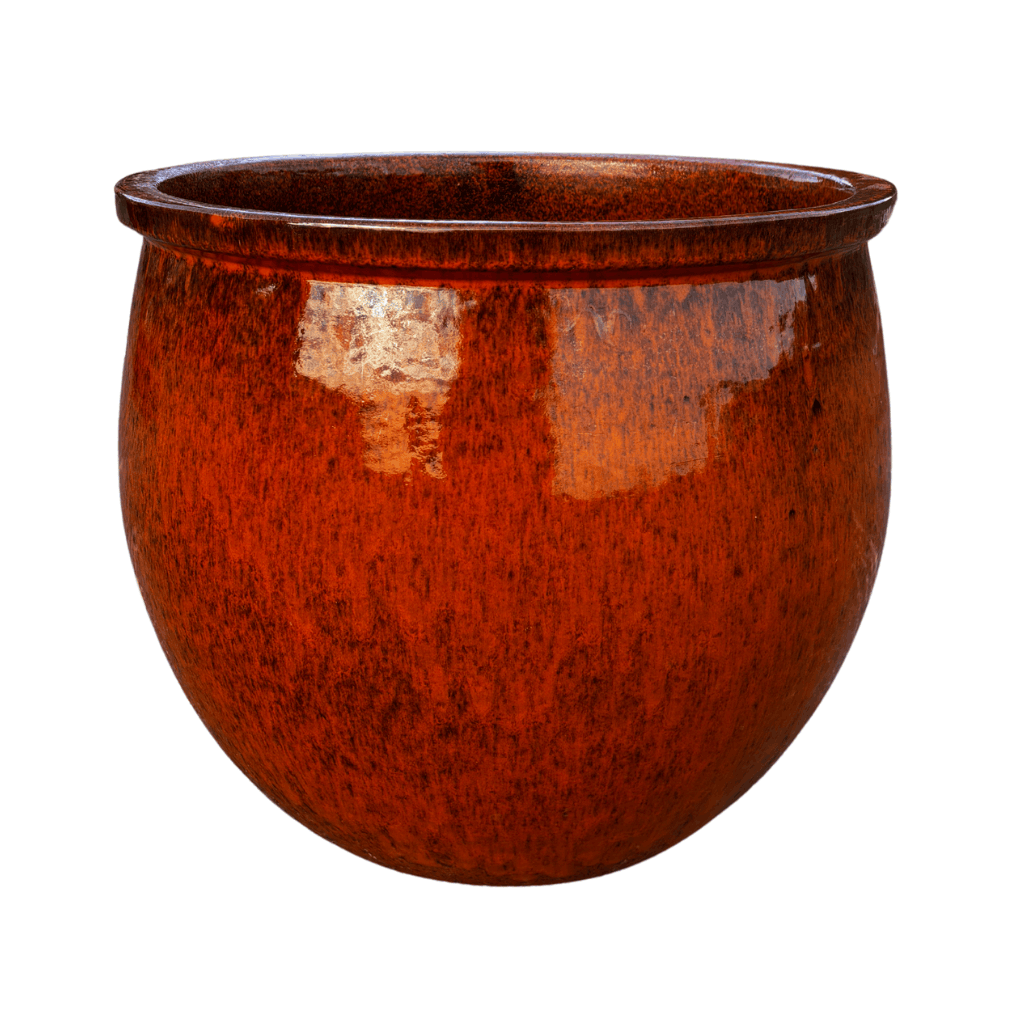 Keramický kvetináč Newton – Tropická oranžová, XL (55 cm x 46 cm)