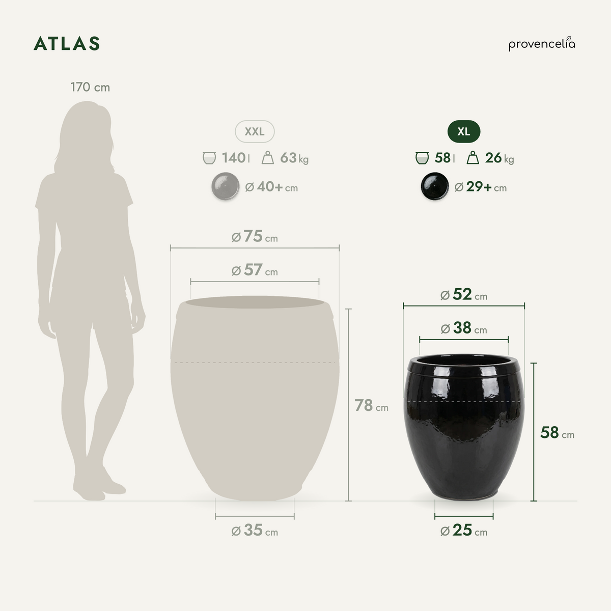 ATLAS XL – rozměry