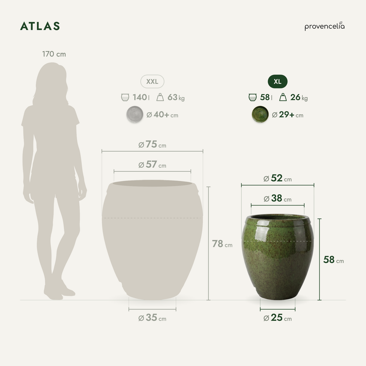 ATLAS XL – rozměry