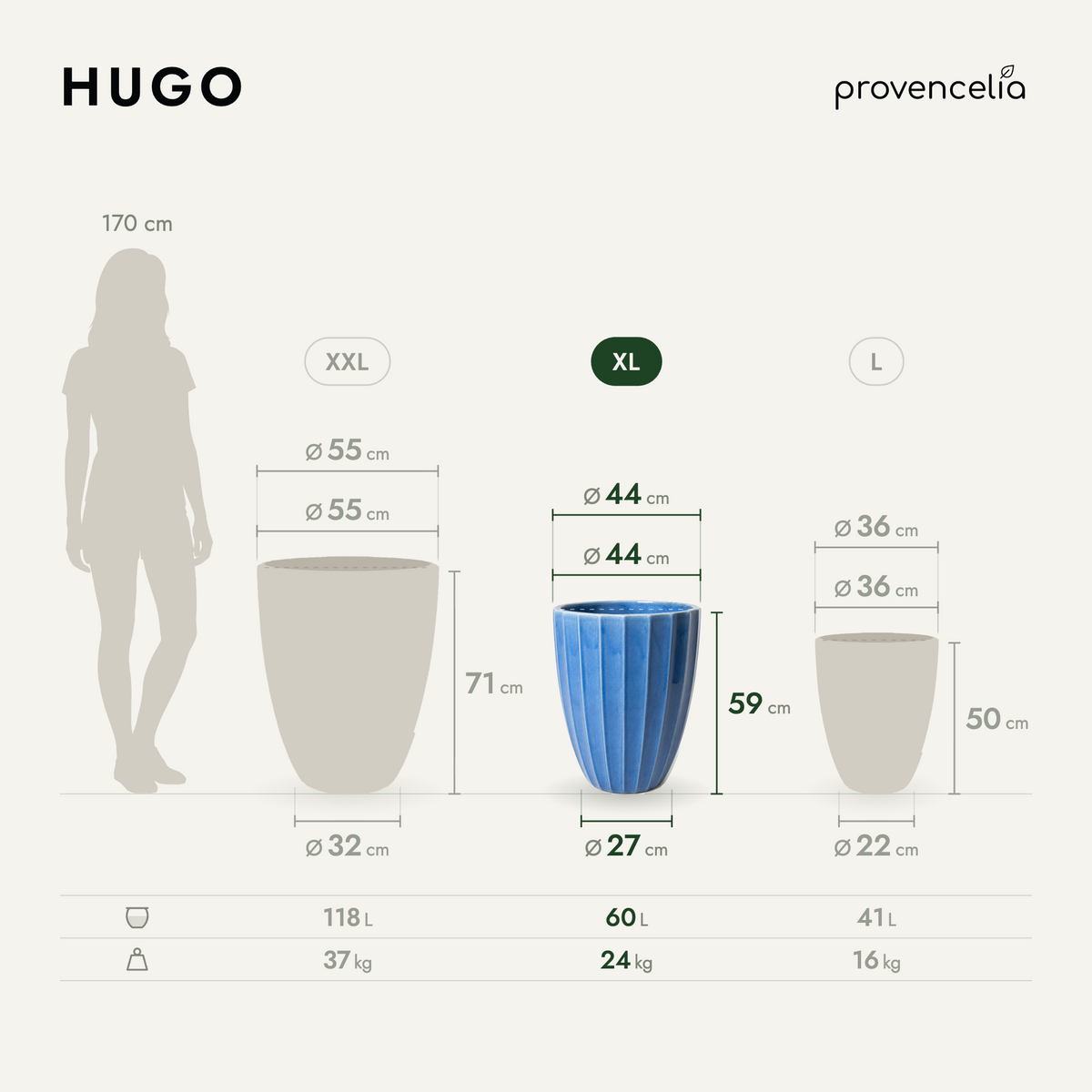 HUGO XL – rozmery