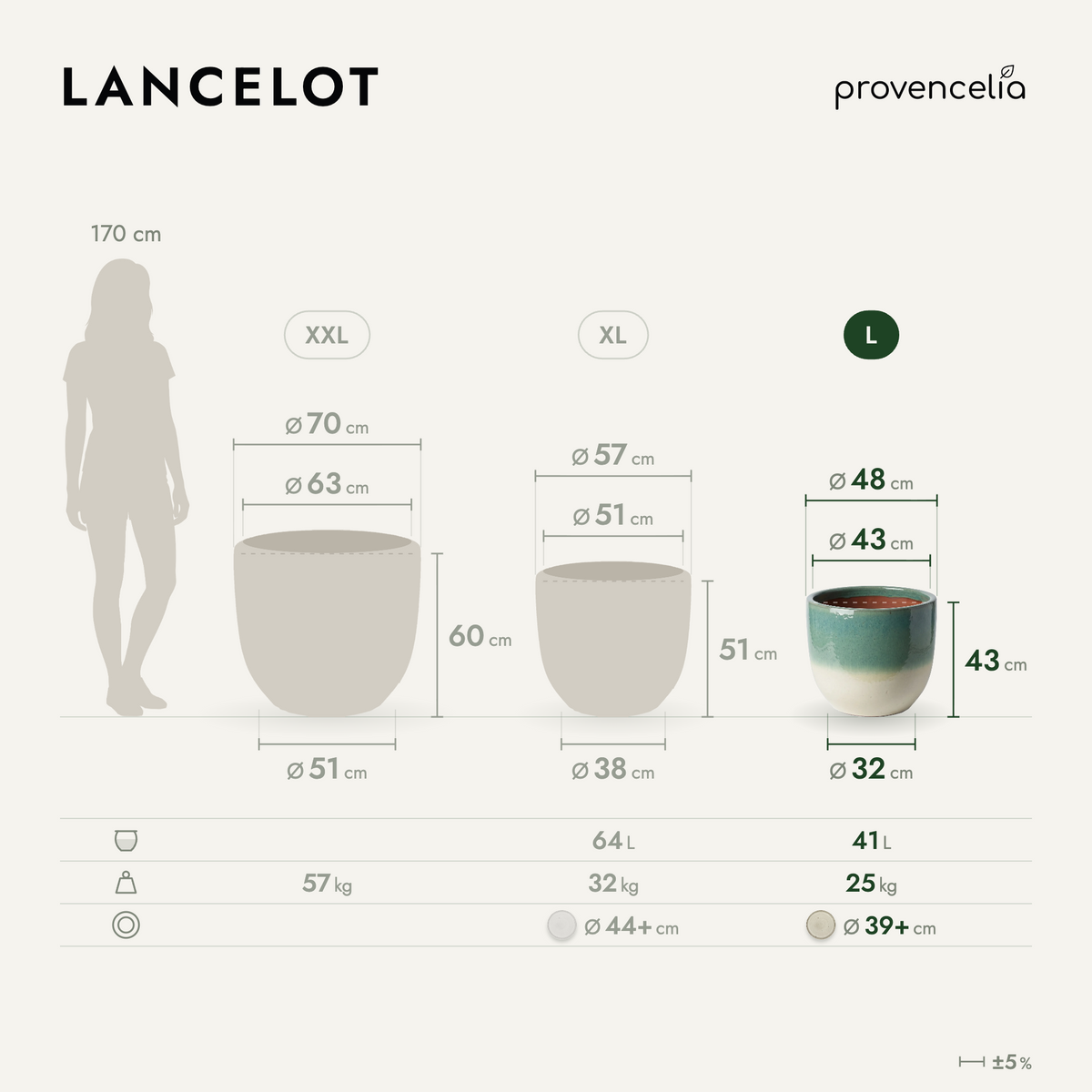 LANCELOT L – rozmery