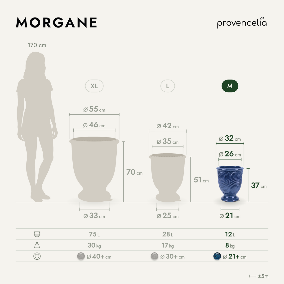 MORGANE M – rozmery