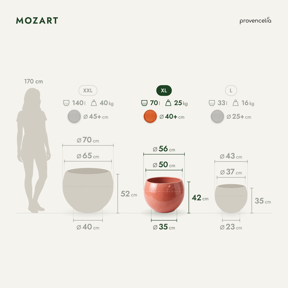 MOZART XL – rozměry