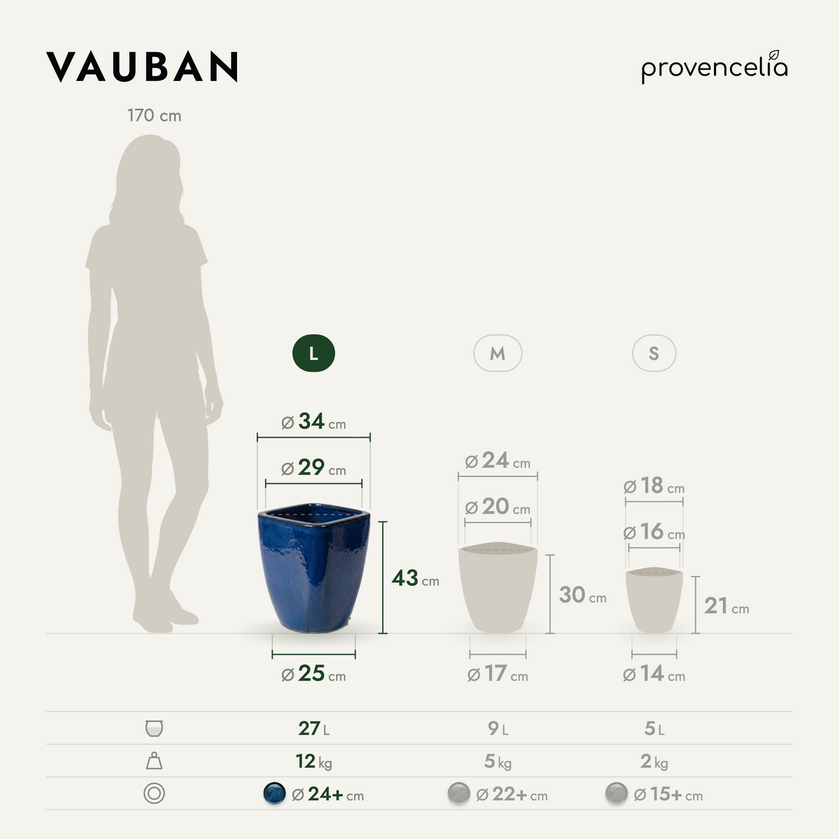 VAUBAN L – rozmery